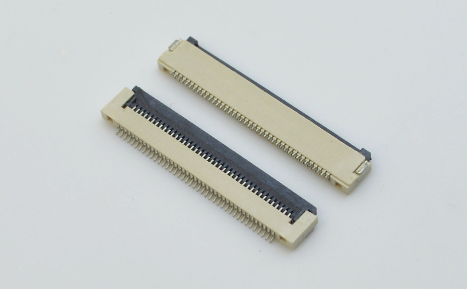 FPC扁平软排线插座连接器FFC接插件0.5间距5P卧式贴片无锁H1.5厚,宏利