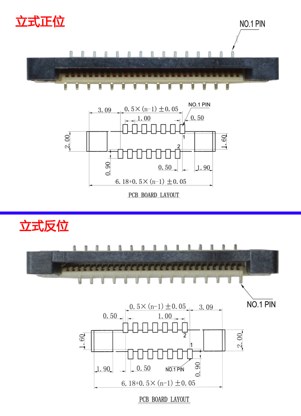 0.5间距 立贴正反位对比图