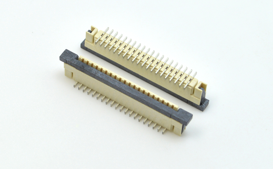 fpc连接器16pin-fpc连接器型号1.0一字立贴fpc连接器-宏利