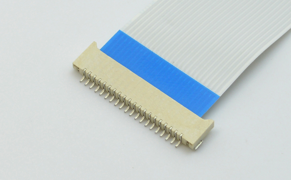 1.0MM间距 22p卧式贴片超薄FPC连接器 FFC软排线插座双面接触H2.0