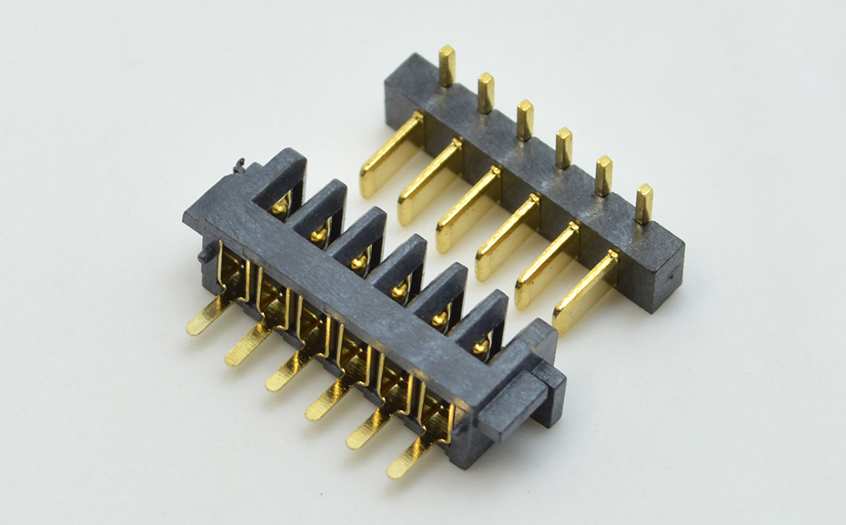 2.5mm间距 90度侧插防呆笔记本电池大胶芯镀金电池公座4-10P,宏利