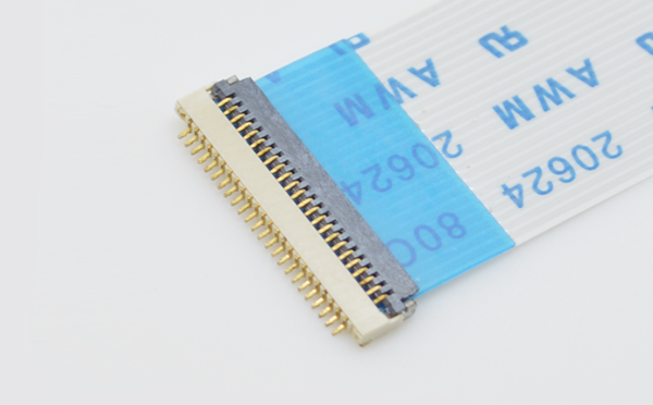 FPC0.5mm间距1.0mm厚翻盖式下接连接器插座